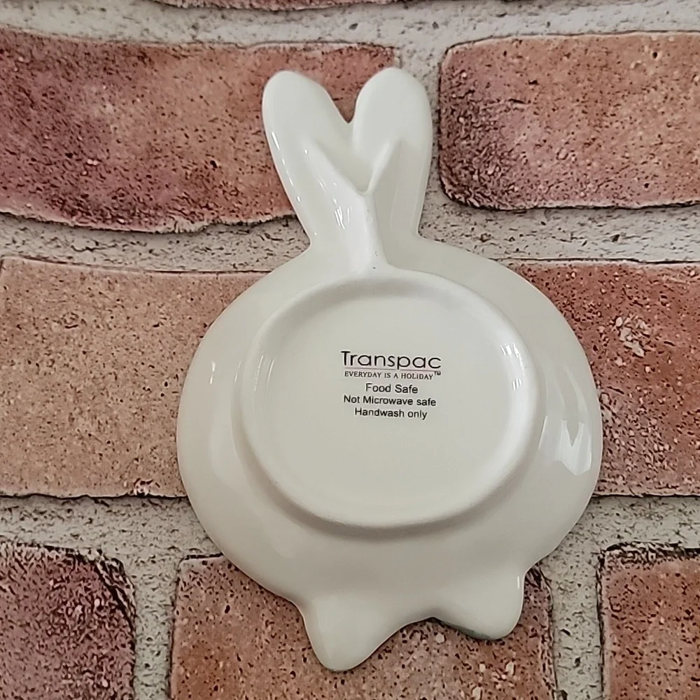 Johanna Parker Transpac Easter Bunny Dottie Ceramic Spoon Rest, New